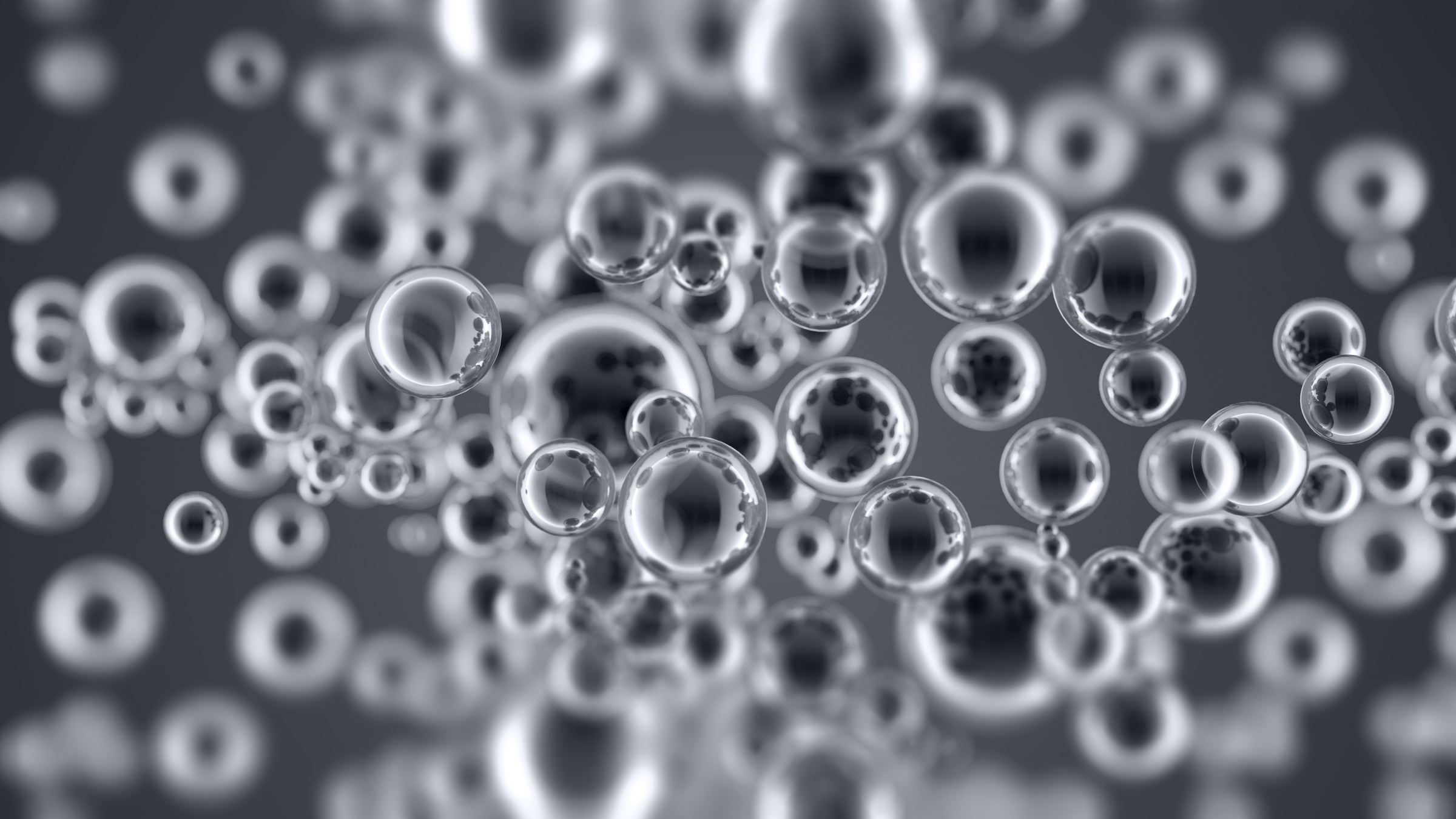 Abstract nano molecular structure diffocused balls